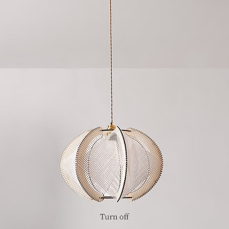 Retro Wooden Pendant Light Irregular Living Room Lamp