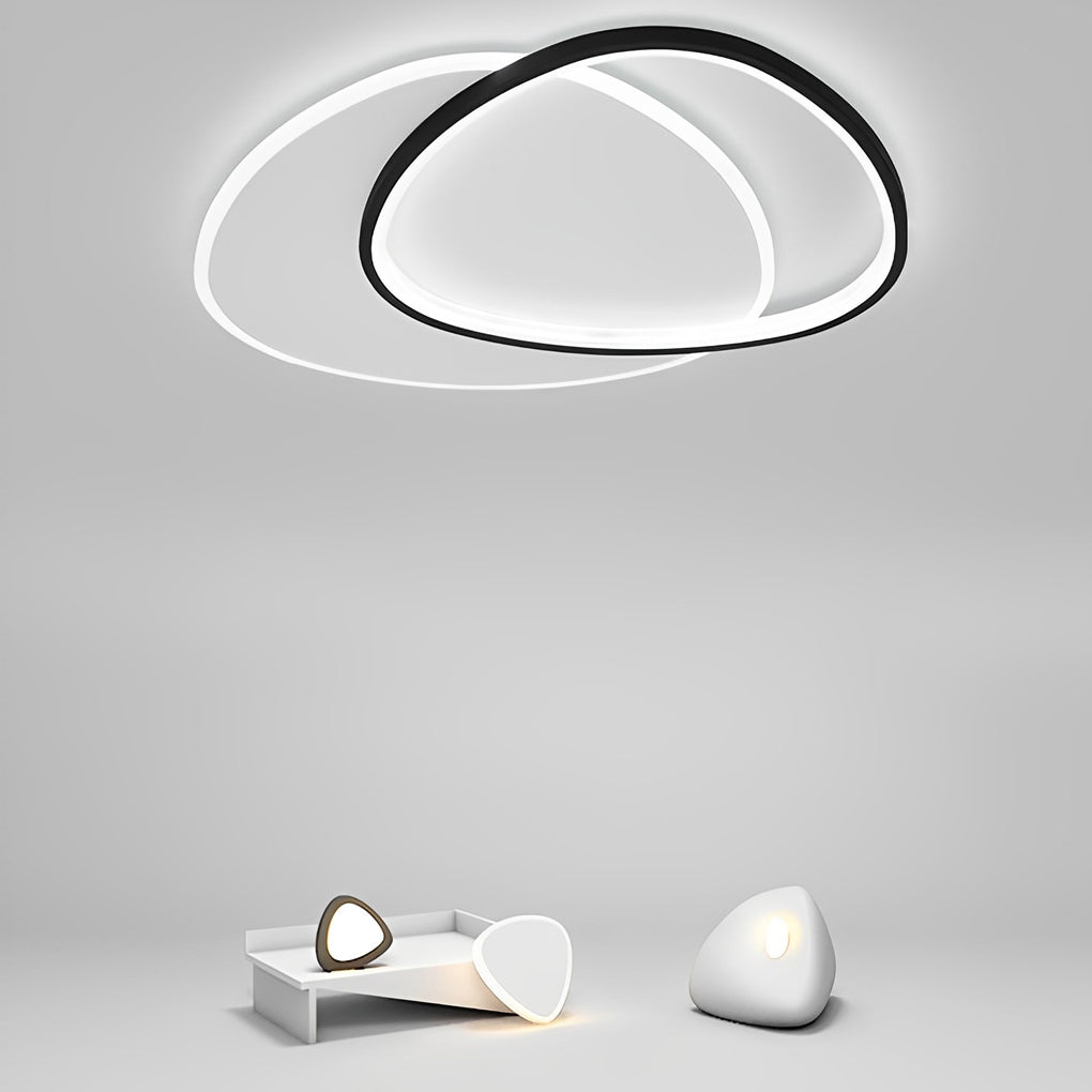 Circle black flush mount lighting, Lighom — Warm White (3000K)