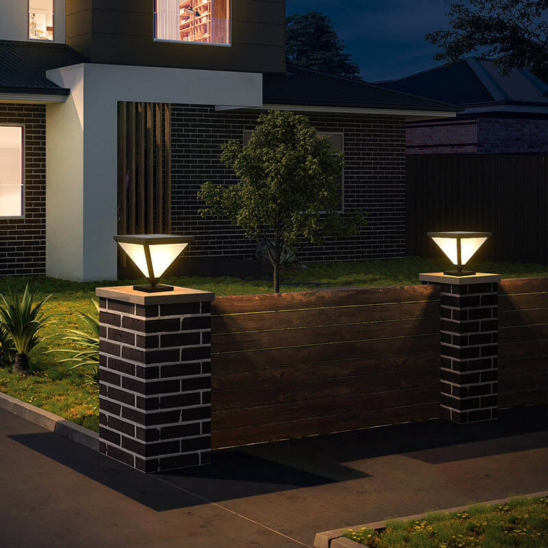 Simple Triangle LED Solar Outdoor Lawn Fence Light
