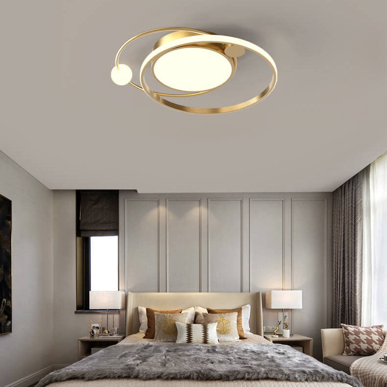 Nordic Round Circle LED Flush Mount Light — Neutral Light (4000K) / Gold