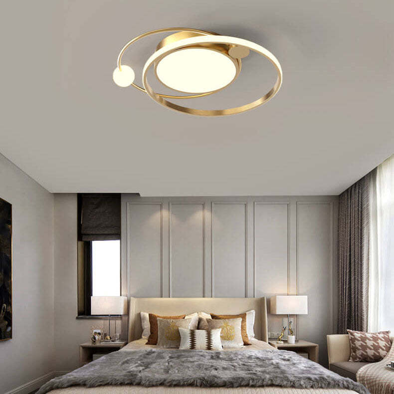 Nordic Round Circle LED Flush Mount Light — Neutral Light (4000K) / Gold