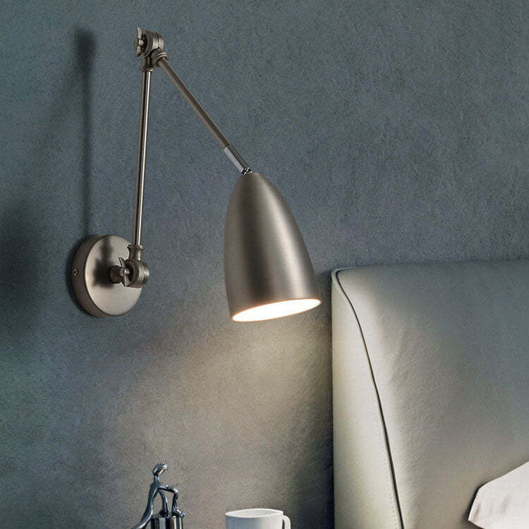 Retro Industrial Swing Arm Retractable Iron Wall Sconce