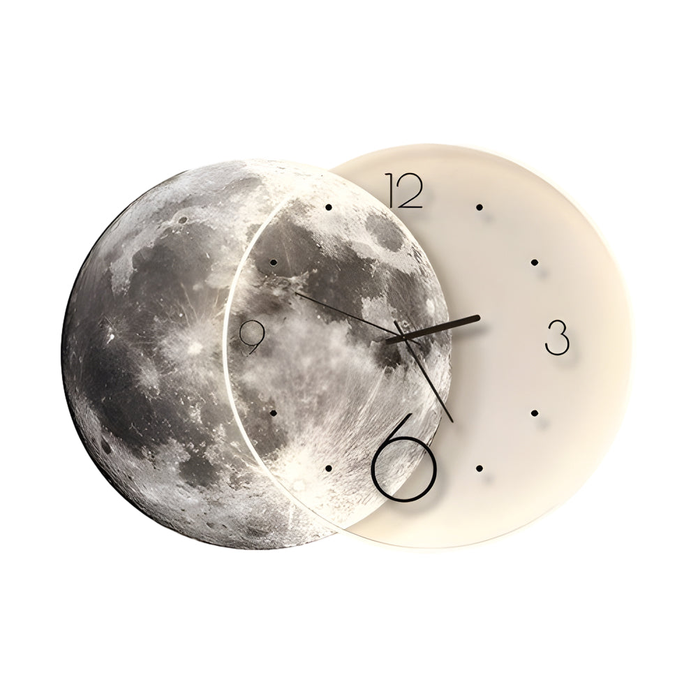 Moon Lunar Wall Clock USB Remote LED Wall Lamp Painting