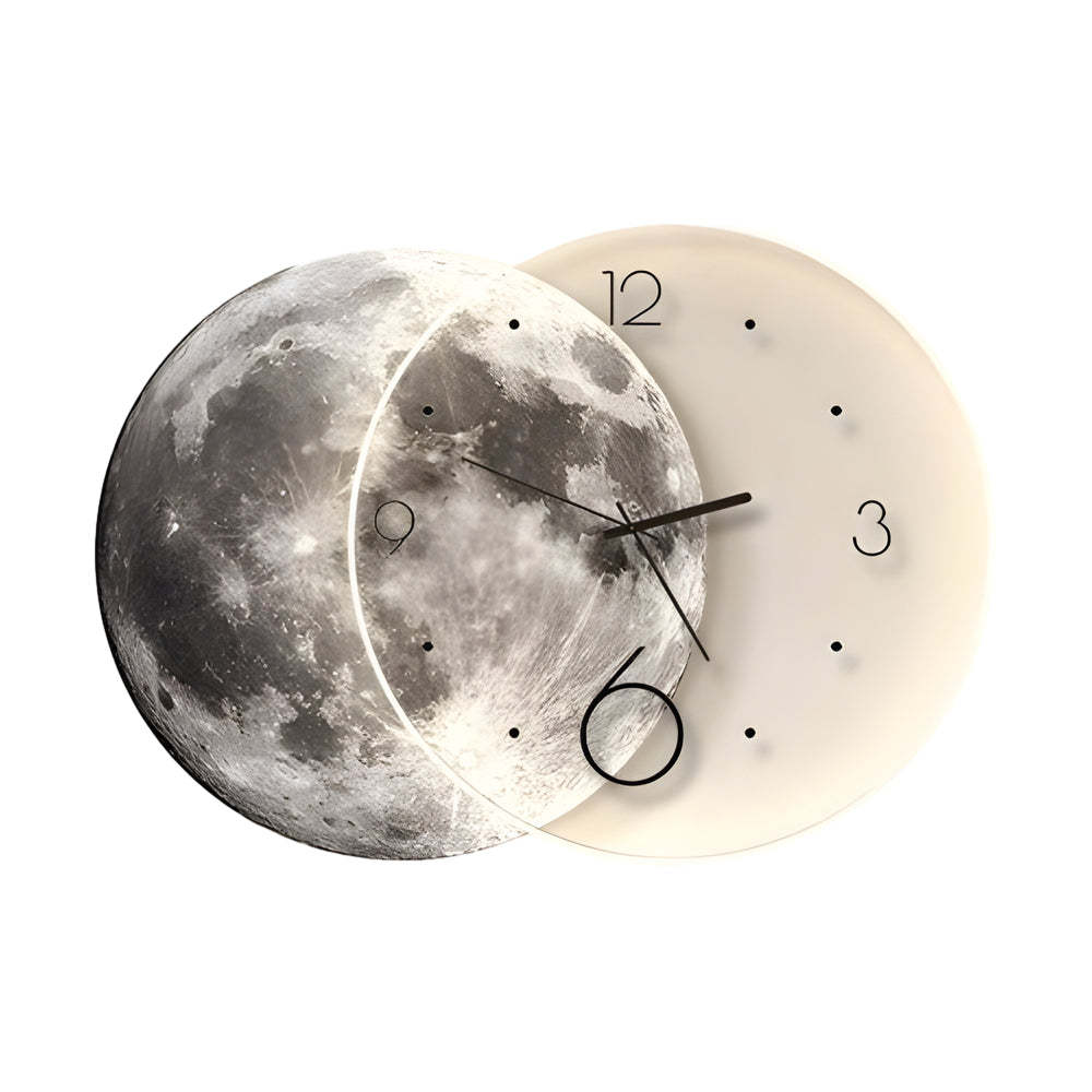 Moon Lunar Wall Clock USB Remote LED Wall Lamp Painting