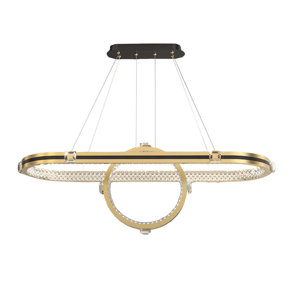 Long Oval Ring Dimmable LED Modern Dining Chandelier