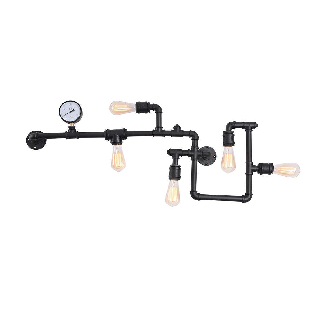 Vintage Iron Water Pipes Retro Creative Industrial Style Wall Light Fixture-Lighom