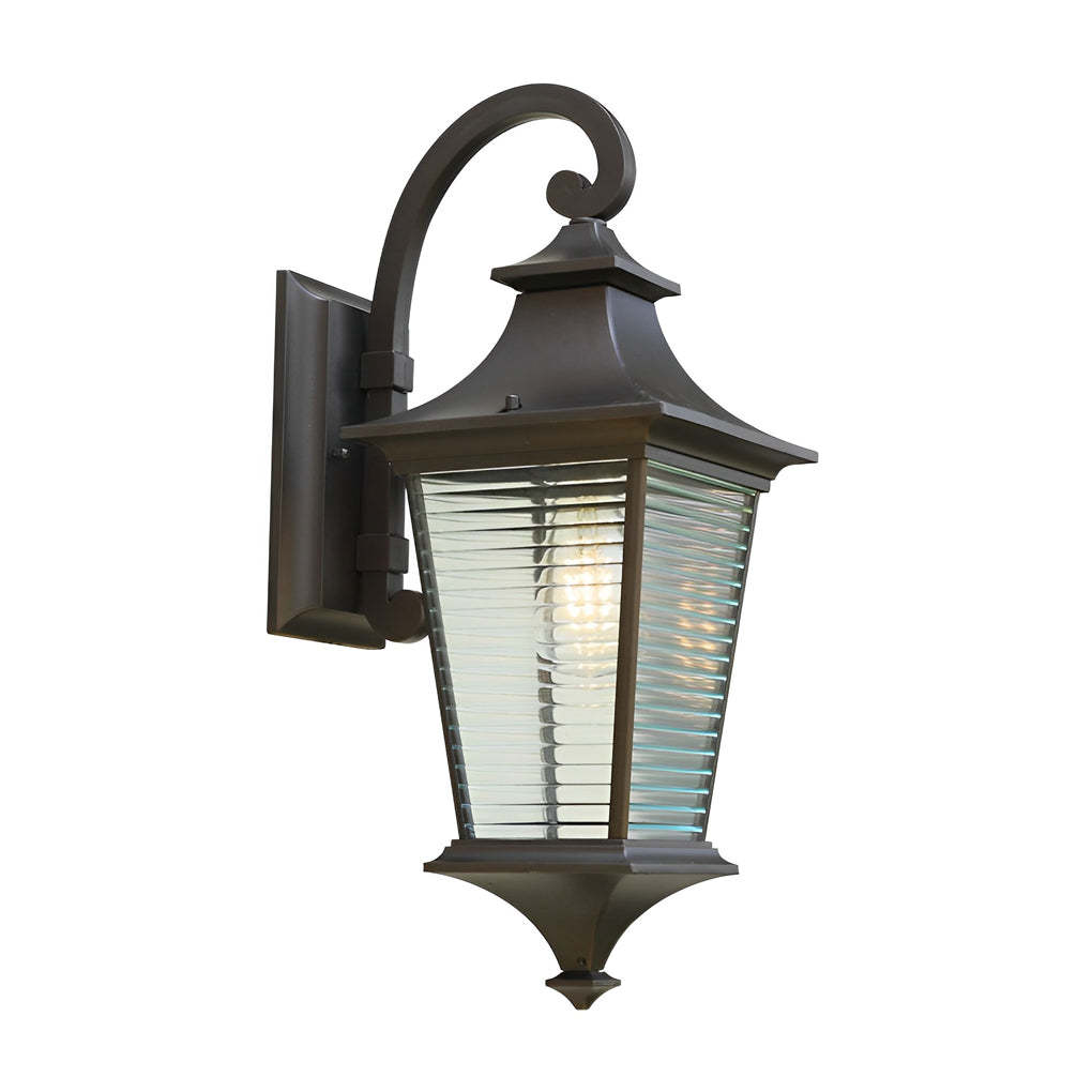 Retro Striped Glass Modern Outdoor Wall Light