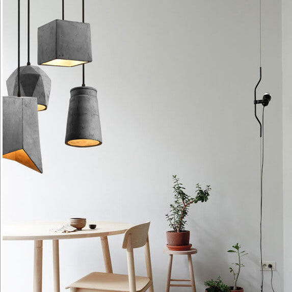 Industrial Cement Geometric Pendant Light