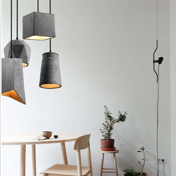 Industrial Cement Geometric Pendant Light