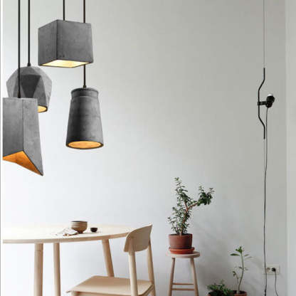 Industrial Cement Geometric Pendant Light