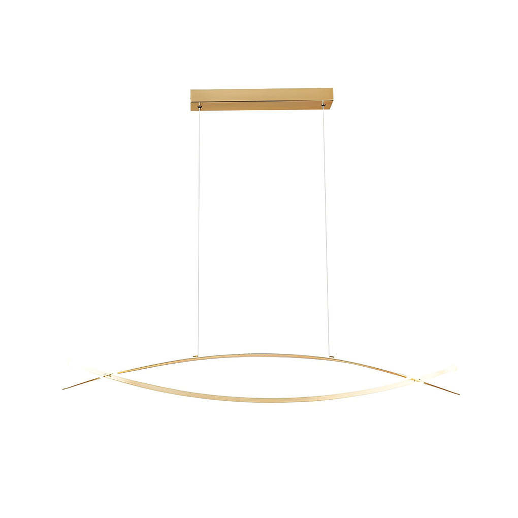 Artistic Strip Plated Dimmable LED Nordic Chandelier
