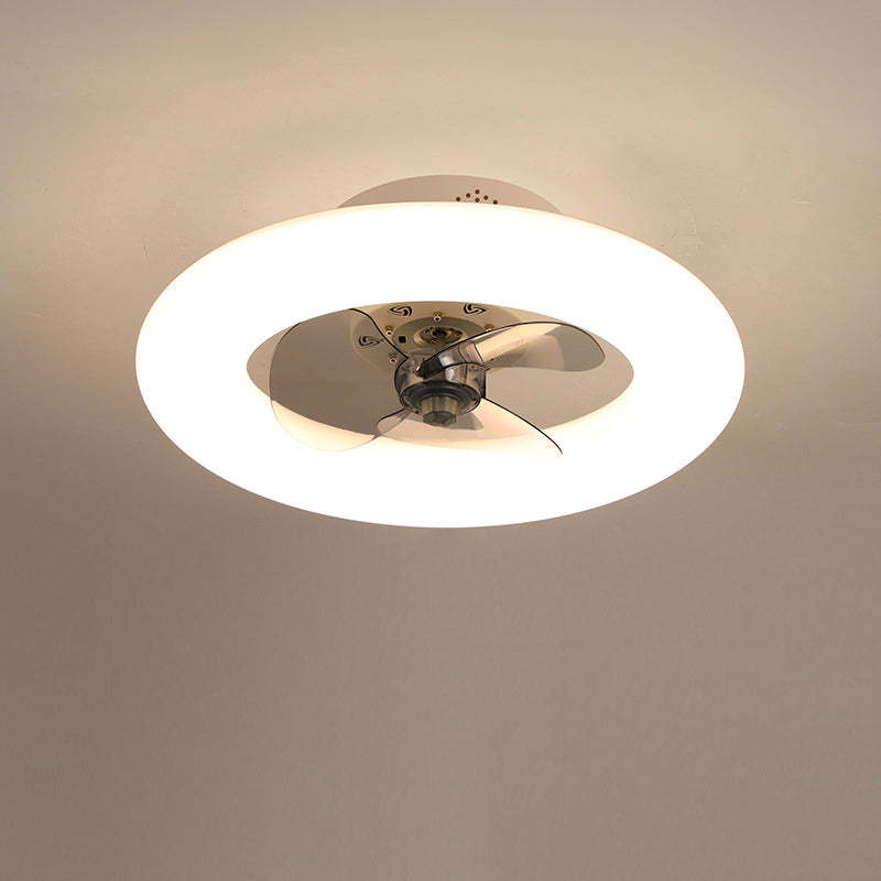 Modern Circle LED Semi-Flush Ceiling Fan Light