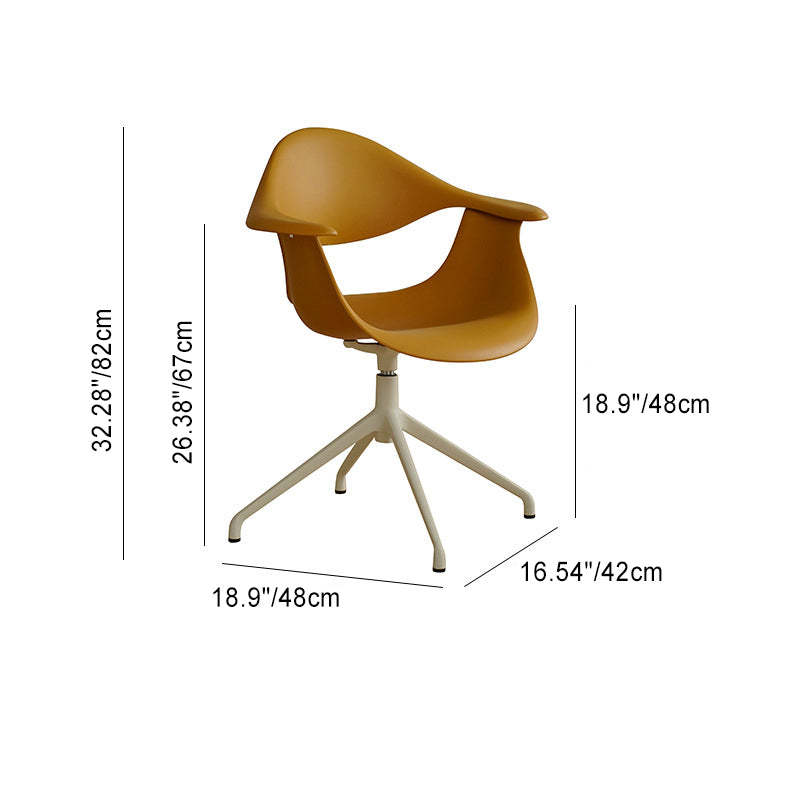 Nordic Geometric Aluminum Desk Chair — With Roller / Yellow