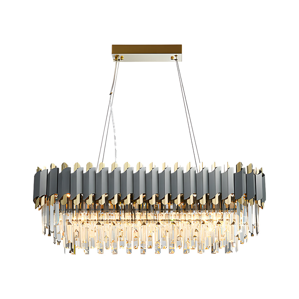 6/8-Light Crystal Layered Dining Pendant Chandelier
