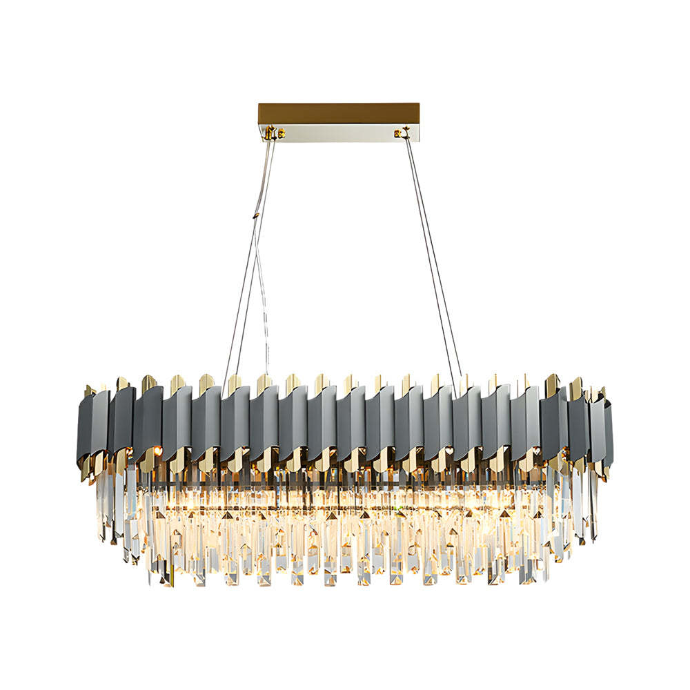 6/8-Light Crystal Layered Dining Pendant Chandelier