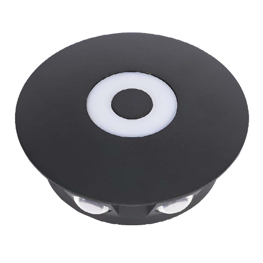 Round Waterproof LED Black Modern Wall Washer Sconce