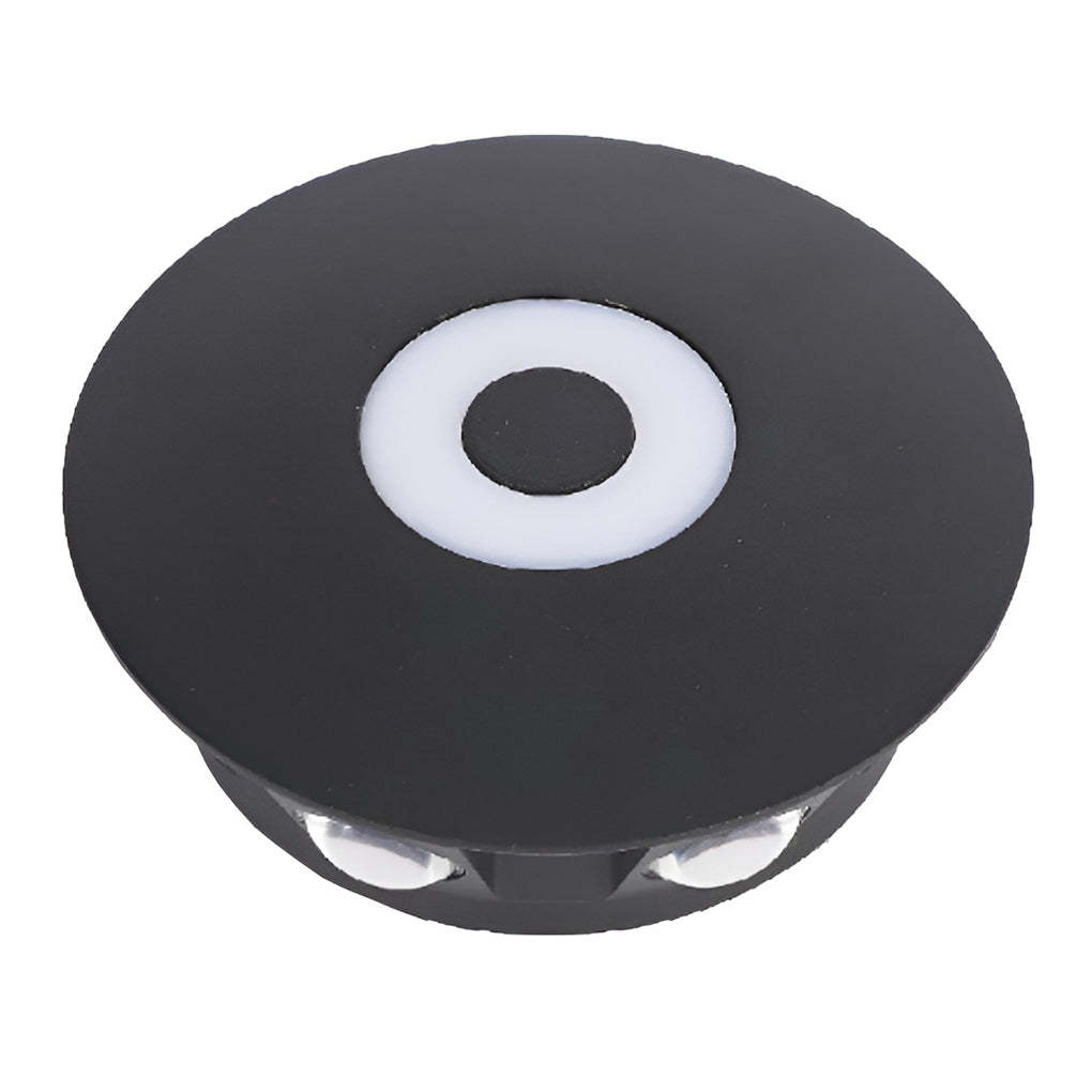 Round Waterproof LED Black Modern Wall Washer Sconce
