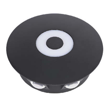 Round Waterproof LED Black Modern Wall Washer Sconce