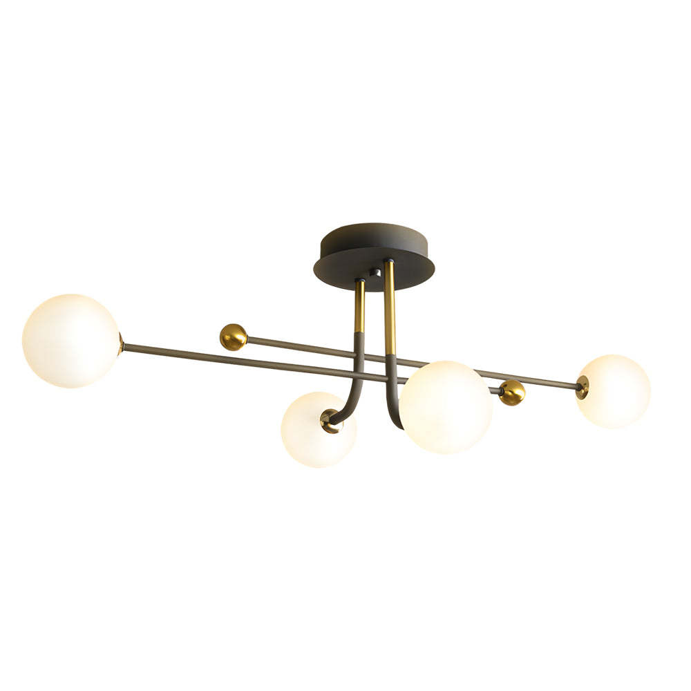 Modern Sputnik White Glass Globe Mount Light
