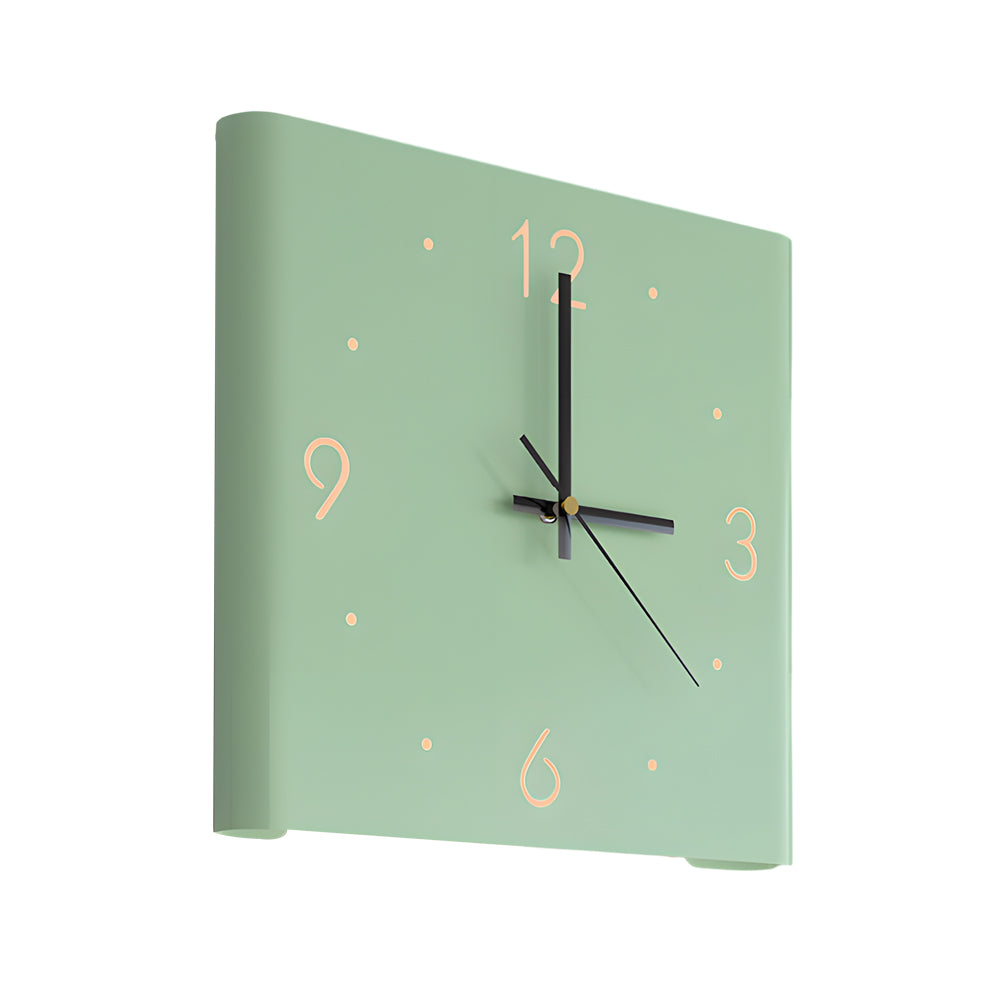 Square Metal Silent Backlit LED Corner Wall Clock Modern Wall Decor-Lighom