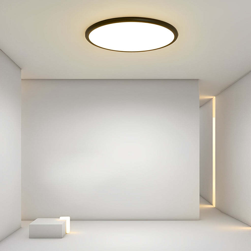 16" Modern Circle Black/White Flush Mount Light