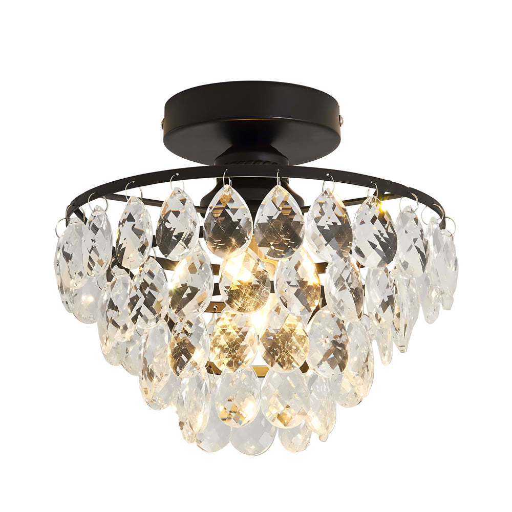 Round Crystal Black Modern Ceiling Chandelier