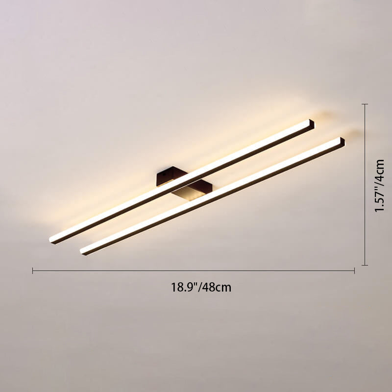 Minimalist Dual Straight-Line Ceiling Light