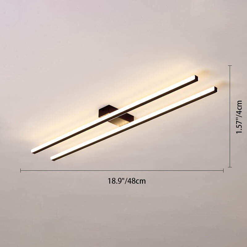 Minimalist Dual Straight-Line Ceiling Light