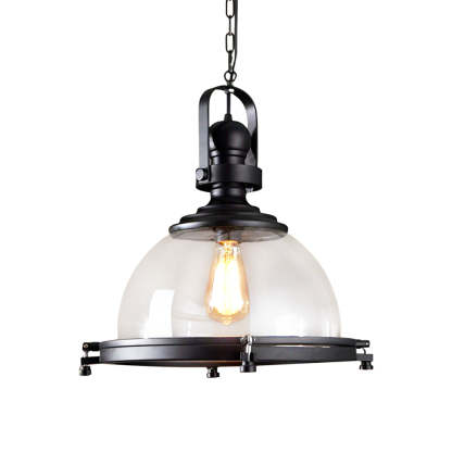 Retro Semicircular Black Industrial Pendant