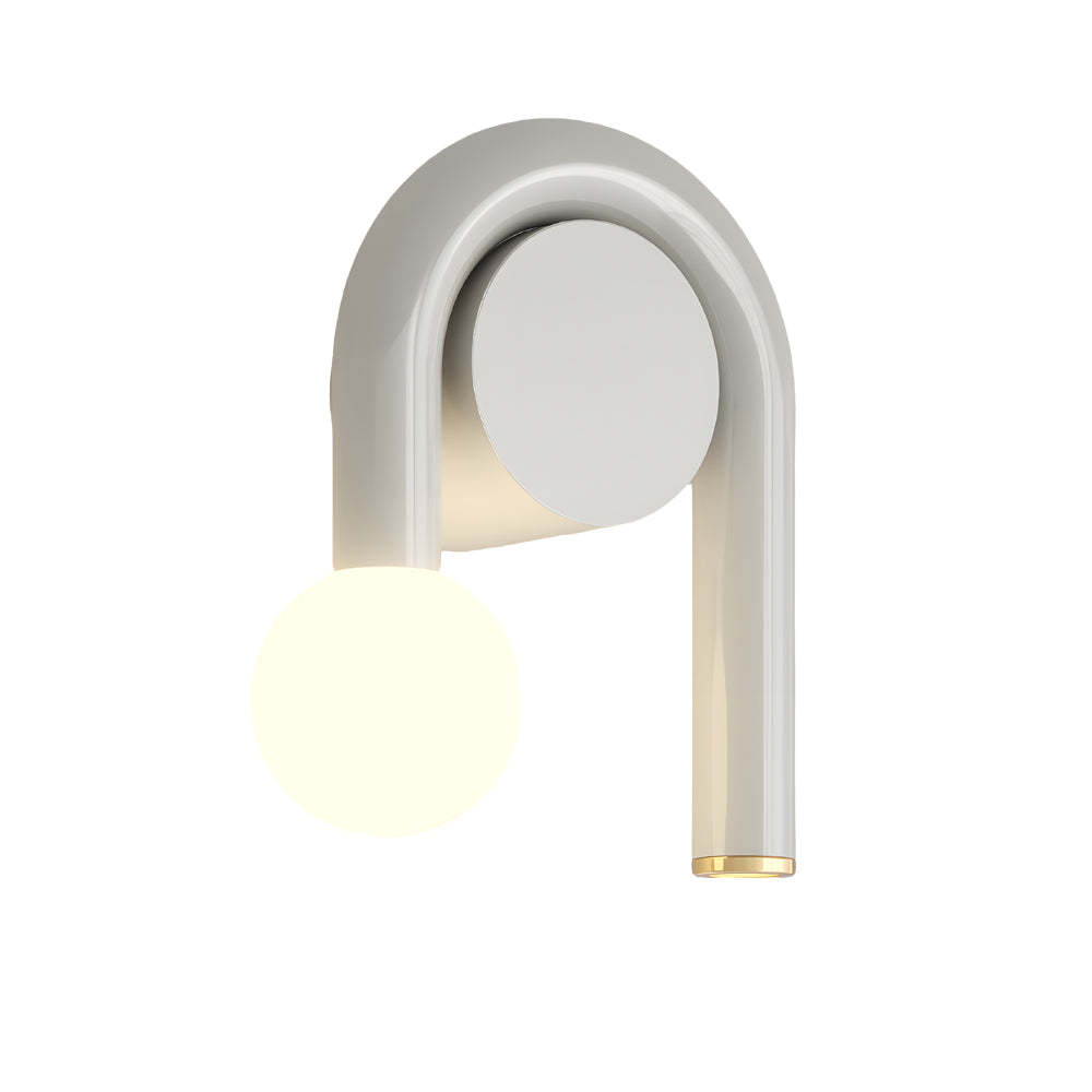 2-Light Arched Iron U-shaped Line Wall Sconce LED Matte Black Bathroom Vanity Lights-Lighom