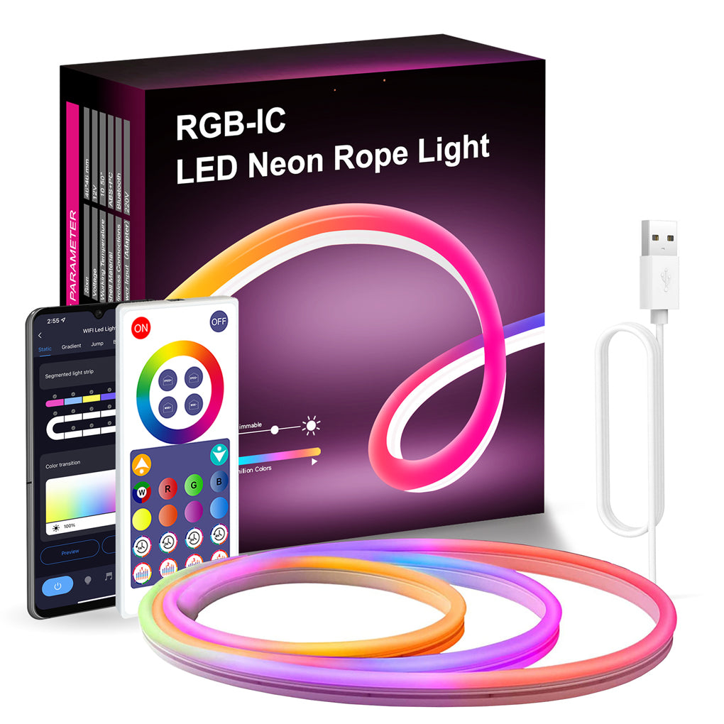 Wireless Control RGB LED Strip Lights Rope Light Flexible DIY Modeling-Lighom