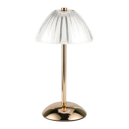 Battery-Operated LED Brushed Brass Table Lamp