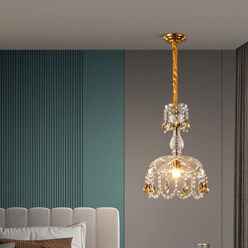 Modern Luxury Crystal Dome Pendant Light