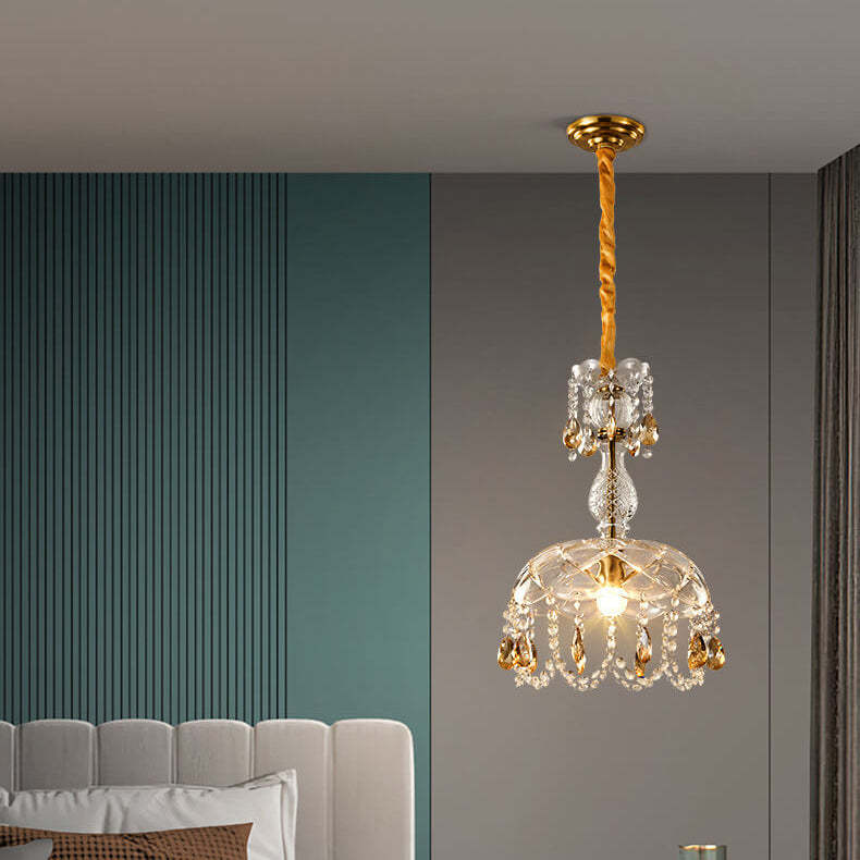 Modern Luxury Crystal Dome Pendant Light