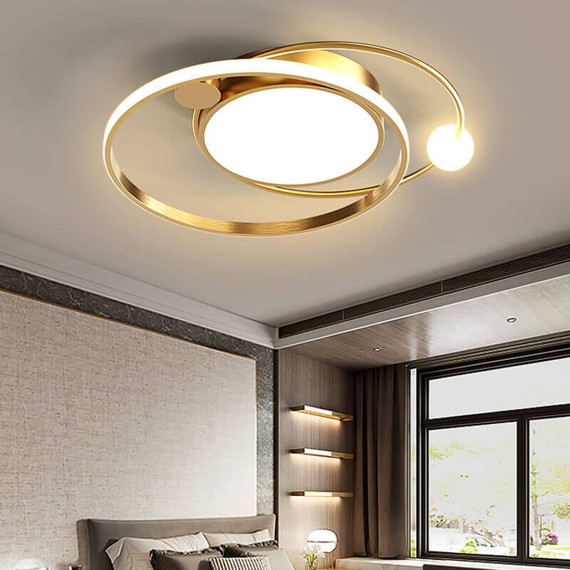 Nordic Round Circle LED Flush Mount Light — Neutral Light (4000K) / Black