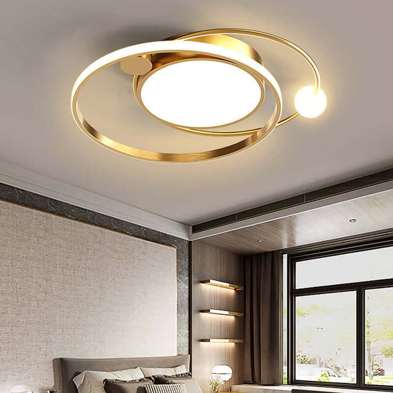 Nordic Round Circle LED Flush Mount Light — Neutral Light (4000K) / Black