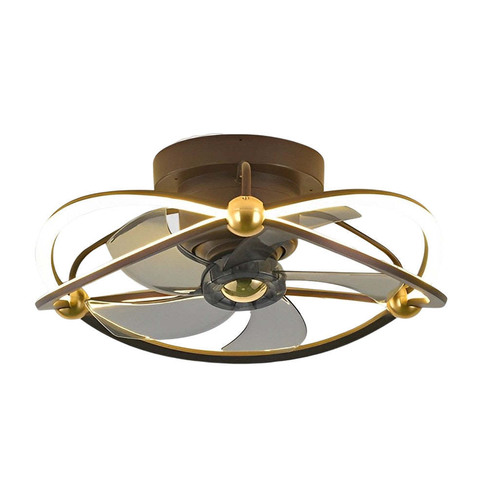 Intelligent Stepless Dimming LED Ceiling Fan with Remote
