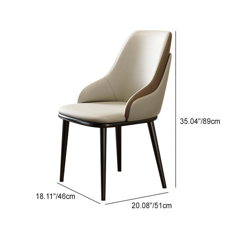 Minimalist Curved Leather Iron Chair