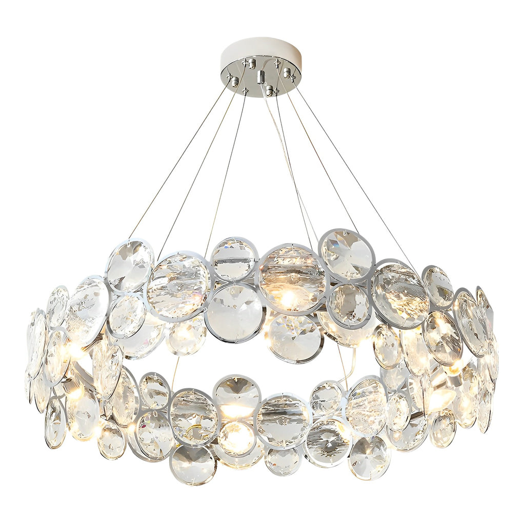 Round Bubble Crystal Plated Metal Modern Chandelier