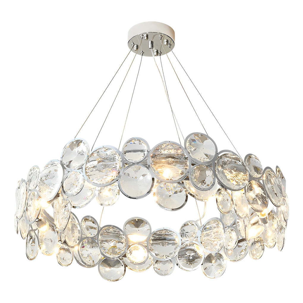 Round Bubble Crystal Plated Metal Modern Chandelier