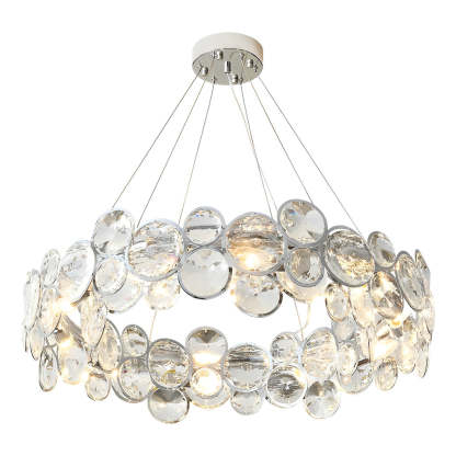 Round Bubble Crystal Plated Metal Modern Chandelier