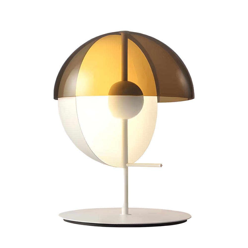 Novelty 2-Half-Sphere Amber Glass LED Table Lamp