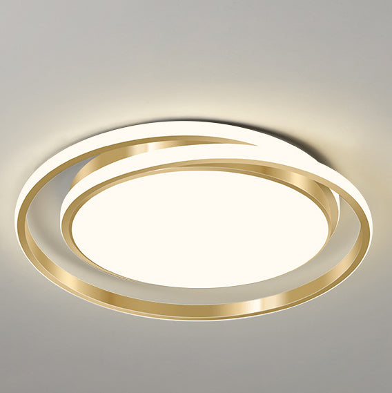 Modern Luxury Golden Circle LED Flush Mount Light