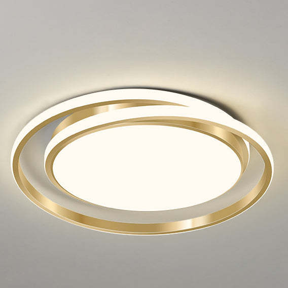 Modern Luxury Golden Circle LED Flush Mount Light