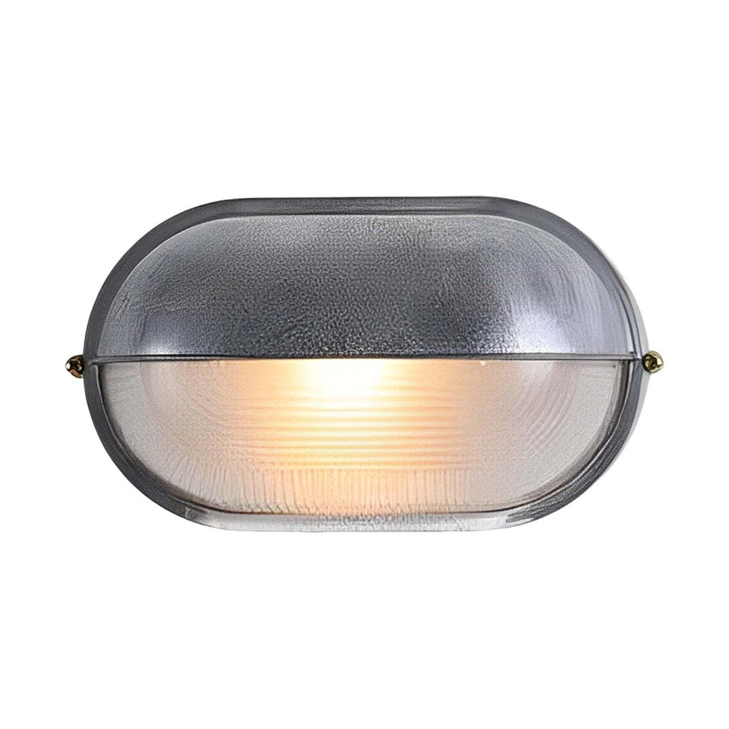 Round Oval Cast Aluminum Glass Waterproof Retro Industrial Wall Lamp-Lighom