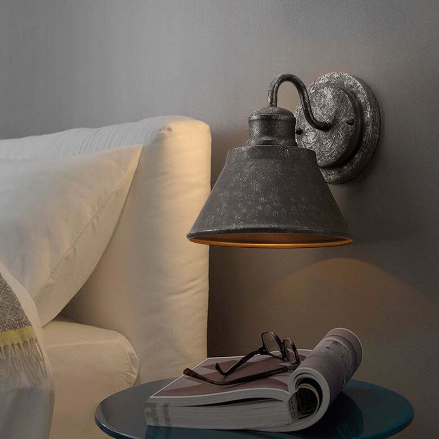 Vintage Industrial Iron Bell Outdoor Waterproof Wall Sconce