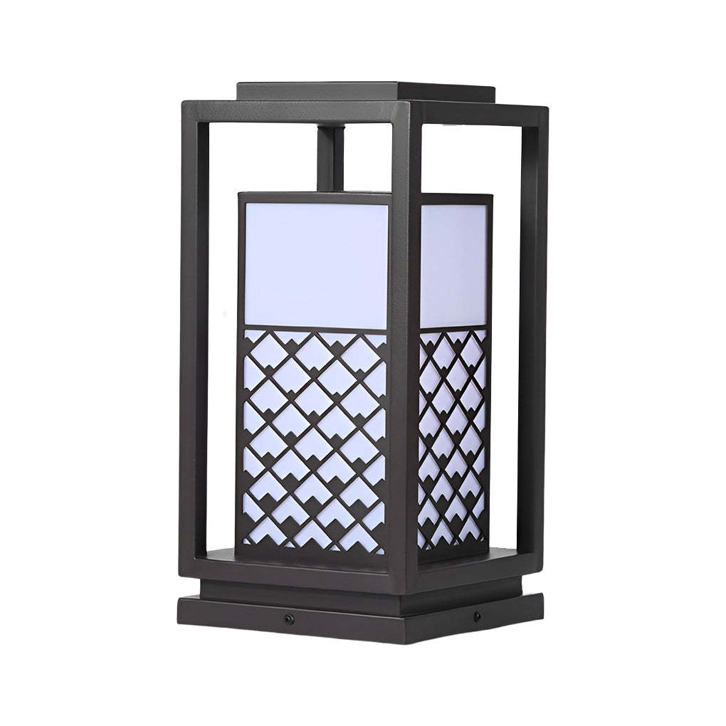 Retro Lantern Waterproof LED Black Modern Outdoor Lawn Lamp Solar Lights-Lighom