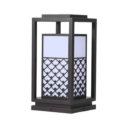 Retro Lantern Waterproof LED Black Modern Outdoor Lawn Lamp Solar Lights-Lighom