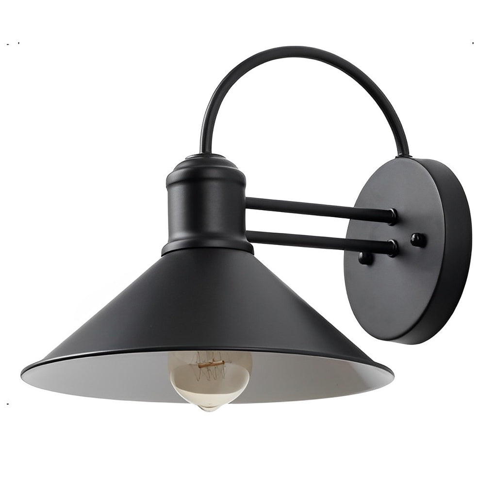 Retro Conical Iron Waterproof Industrial Style Outdoor Wall Lamp Exterior Lights-Lighom