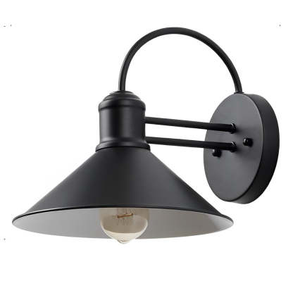 Retro Conical Iron Waterproof Industrial Style Outdoor Wall Lamp Exterior Lights-Lighom